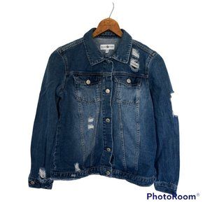 BLACK DAISY DENIM JEAN JACKET  SIXE XL